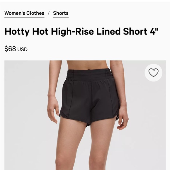 Lululemon Hotty Hot high rise short 4” inseam - Picture 3 of 5